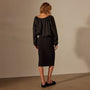 Linen Gathered Blouse in Black | James Perse Los Angeles