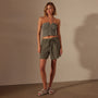 Relaxed Fit Linen Short in Palm Pigment | James Perse Los Angeles