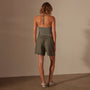Relaxed Fit Linen Short in Palm Pigment | James Perse Los Angeles