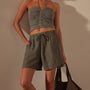 Relaxed Fit Linen Short in Palm Pigment | James Perse Los Angeles