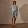 Pleated Linen Bermuda Short in Open Sky Pigment | James Perse Los Angeles