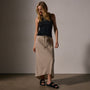 High Low Linen Skirt in Overcast Pigment | James Perse Los Angeles