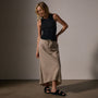 High Low Linen Skirt in Overcast Pigment | James Perse Los Angeles