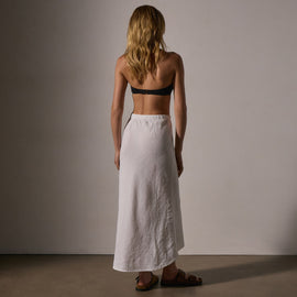 High Low Linen Skirt in White | James Perse Los Angeles