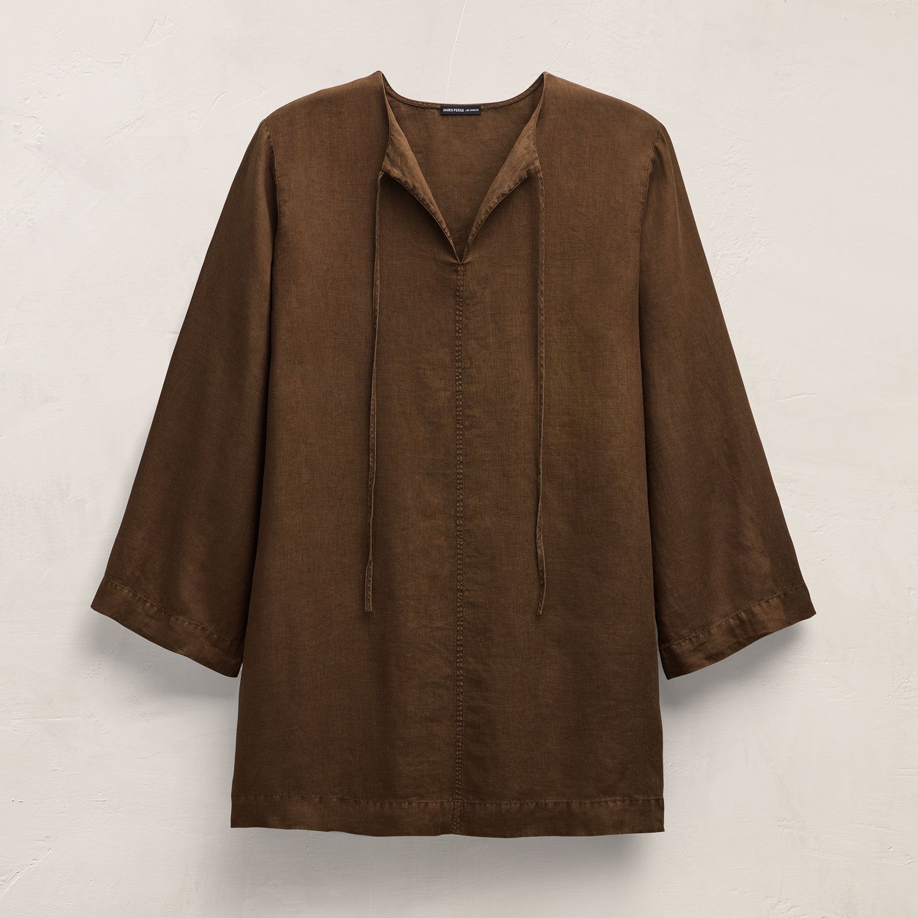 2025ss 新品未使用Peasant Tunic 8y Lightweight Linen Tunic Dress In Cocoa Pigment | James Perse Los