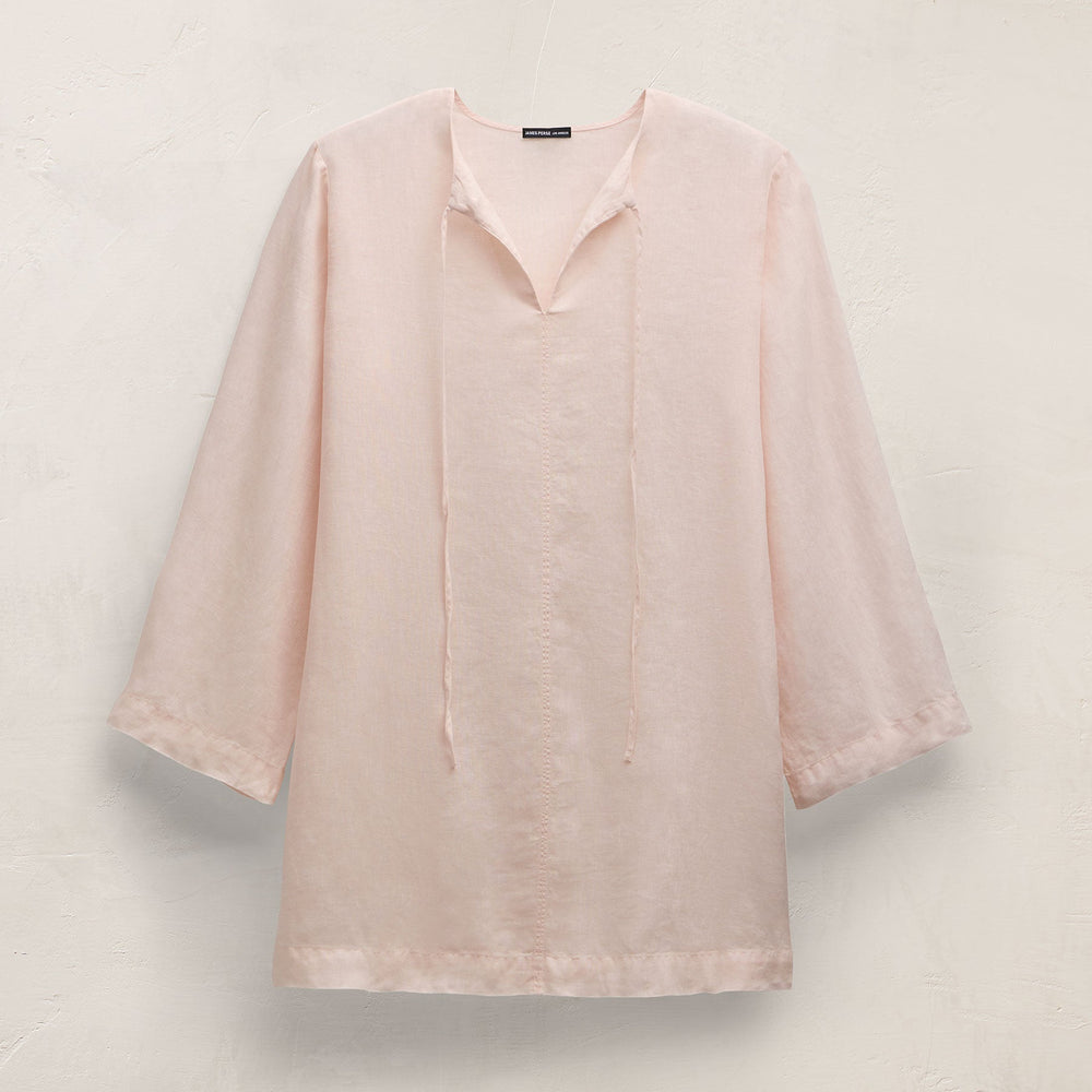 Lightweight Linen Tunic Dress in Light Rose Quartz Pigment | James Perse Los Angeles