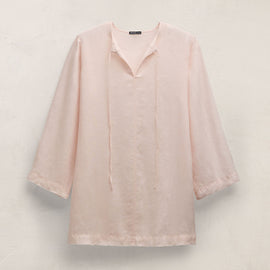 Lightweight Linen Tunic Dress in Light Rose Quartz Pigment | James Perse Los Angeles