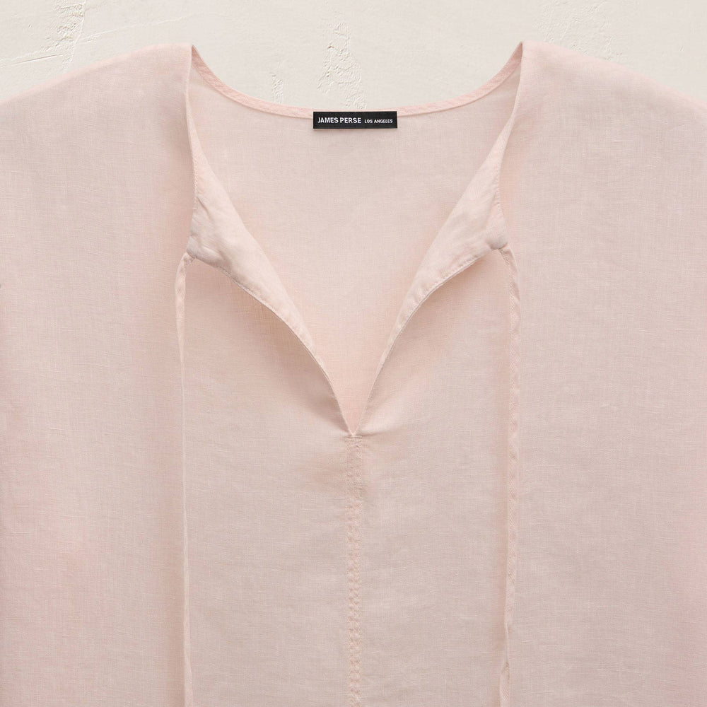 Lightweight Linen Tunic Dress in Light Rose Quartz Pigment | James Perse Los Angeles