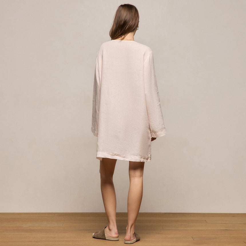 Lightweight Linen Tunic Dress in Light Rose Quartz Pigment | James Perse Los Angeles