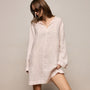Lightweight Linen Tunic Dress in Light Rose Quartz Pigment | James Perse Los Angeles