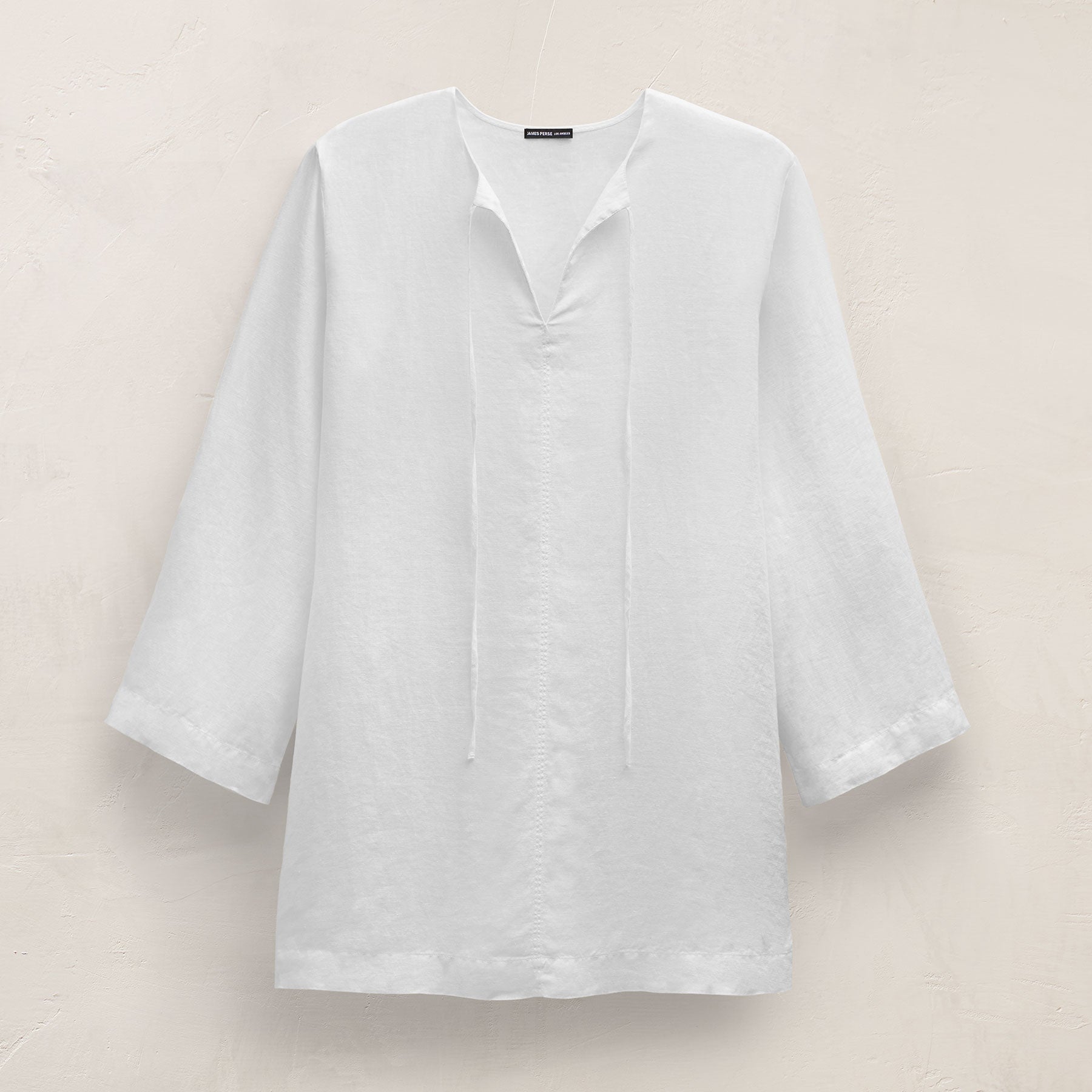 Lightweight Linen Tunic Dress in White | James Perse Los Angeles