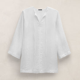 Lightweight Linen Tunic Dress in White | James Perse Los Angeles