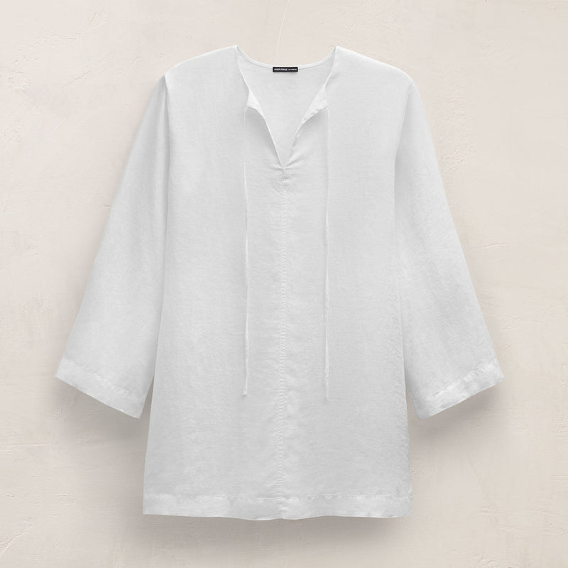 Lightweight Linen Tunic Dress in White | James Perse Los Angeles