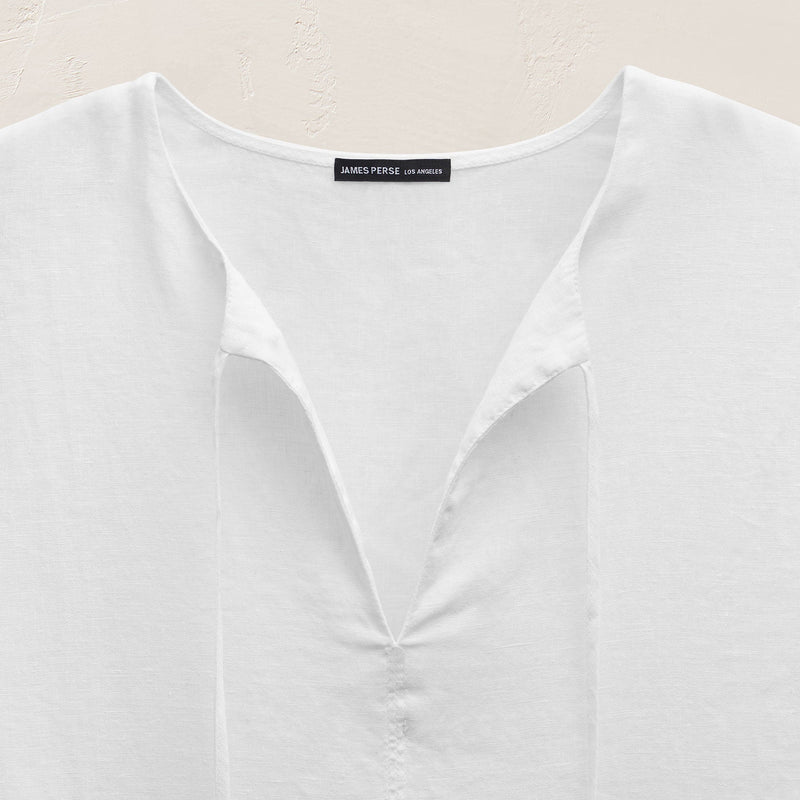Lightweight Linen Tunic Dress in White | James Perse Los Angeles