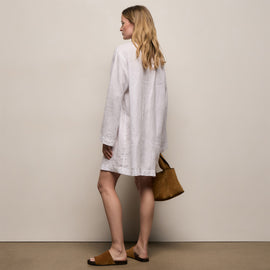 Lightweight Linen Tunic Dress - White