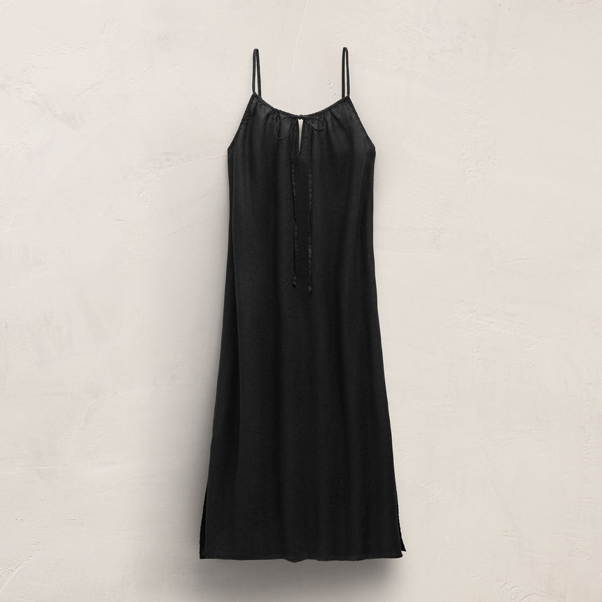 Lightweight Linen Strappy Cami Dress in Black | James Perse Los Angeles