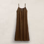 Lightweight Linen Strappy Cami Dress In Cocoa Pigment | James Perse Los Angeles