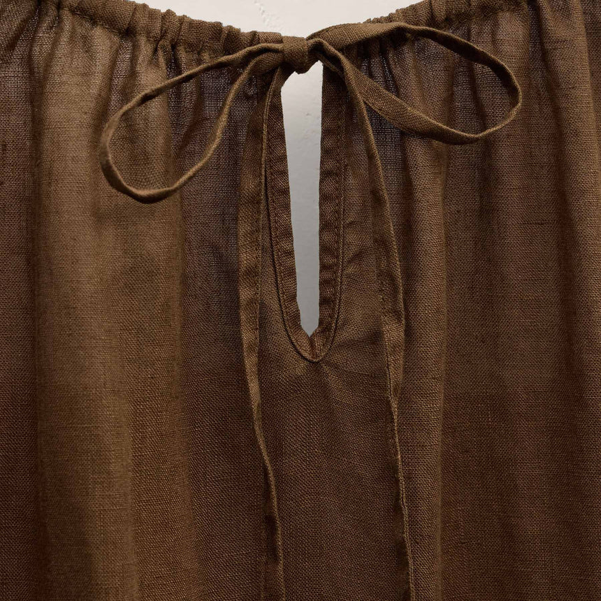 Lightweight Linen Strappy Cami Dress In Cocoa Pigment | James Perse Los Angeles