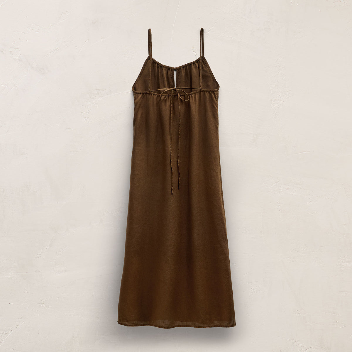 Lightweight Linen Strappy Cami Dress In Cocoa Pigment | James Perse Los Angeles