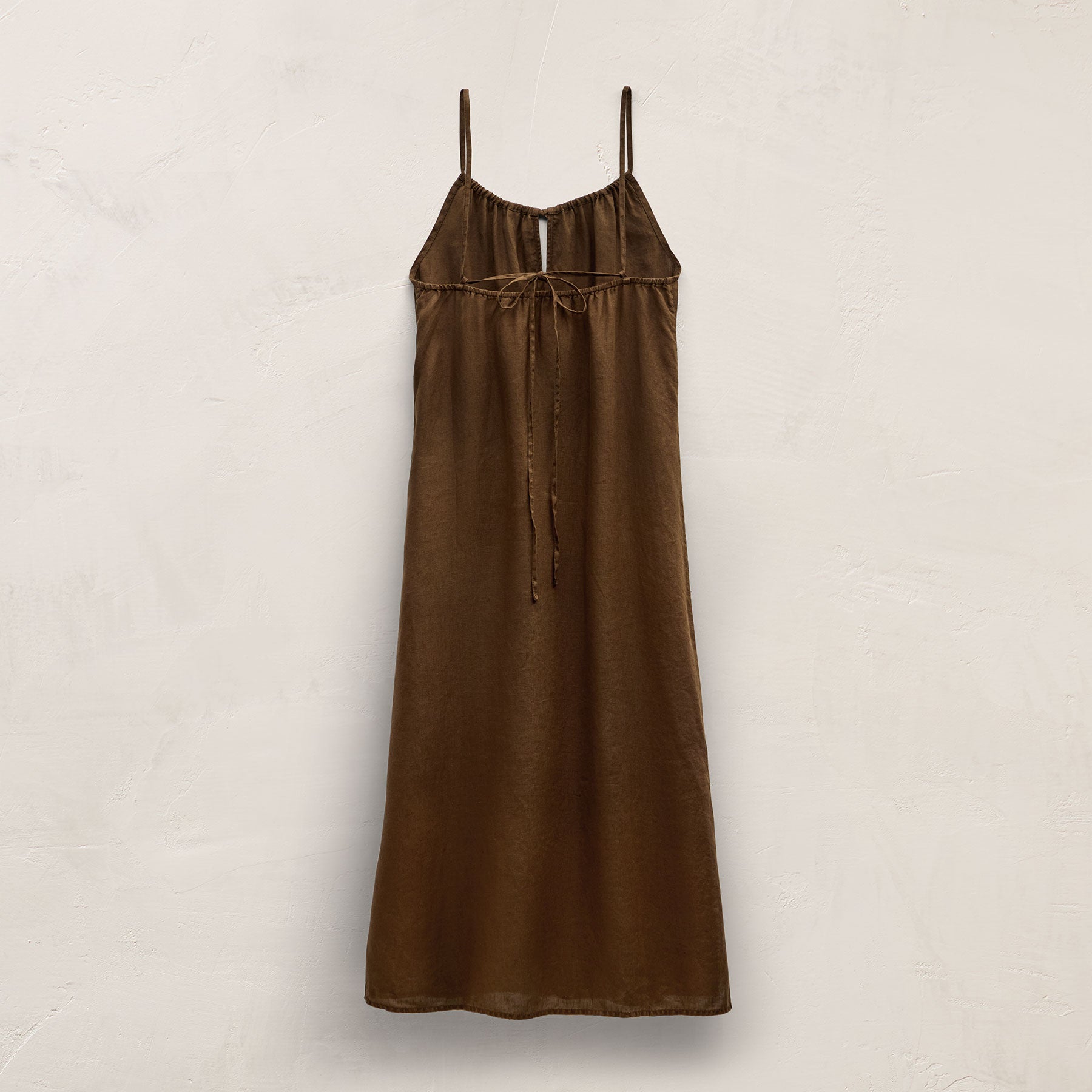 Lightweight Linen Strappy Cami Dress In Cocoa Pigment | James Perse Los Angeles