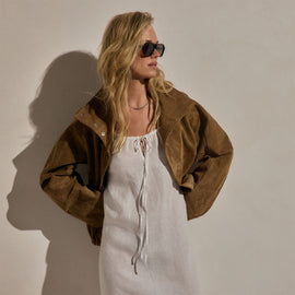 Lightweight Linen Strappy Cami Dress in White | James Perse Los Angeles