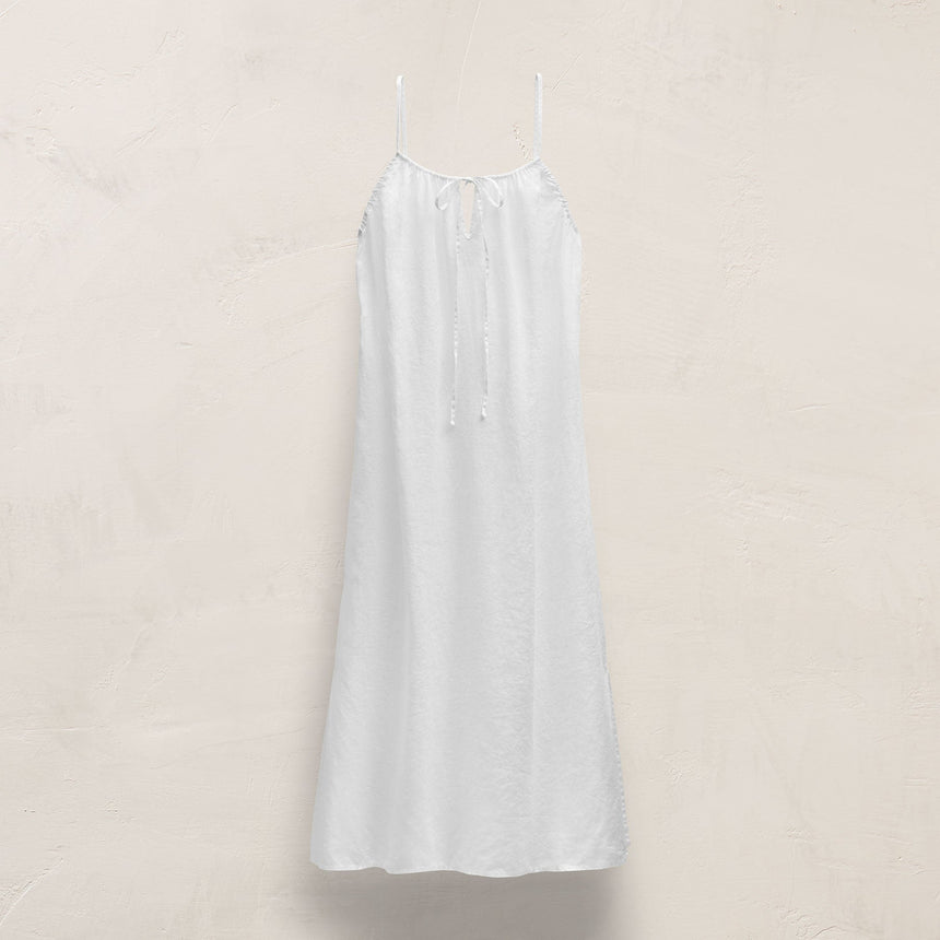 james perse white linen dress Linen midi dress - gray
