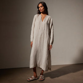 Lightweight Linen Dress in Salt Pigment | James Perse Los Angeles
