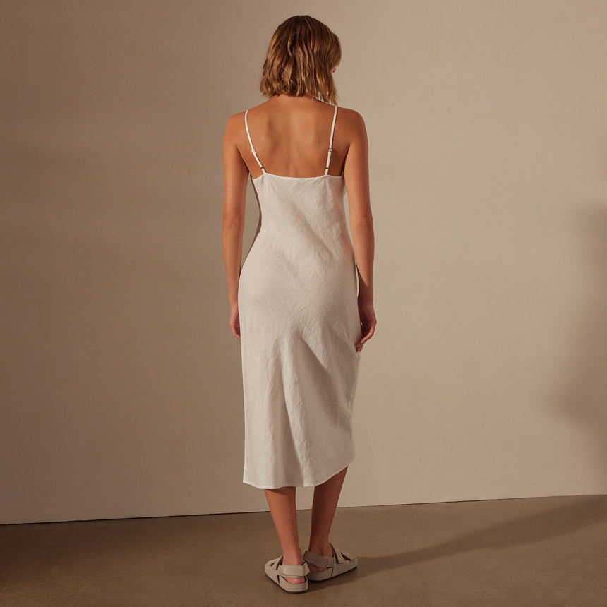 Lightweight Linen Cami Dress in White | James Perse Los Angeles