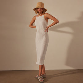 Lightweight Linen Cami Dress in White | James Perse Los Angeles