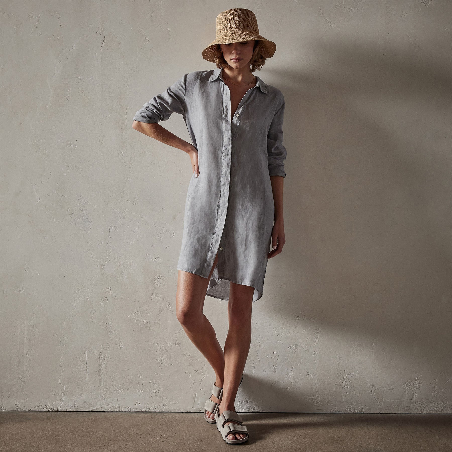 Lightweight Linen Dress - Breeze Pigment | James Perse Los