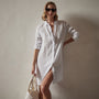 Lightweight Linen Shirt Dress in White | James Perse Los Angeles