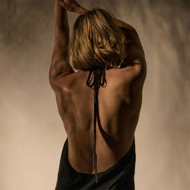 Linen Halter Dress in Black | James Perse Los Angeles