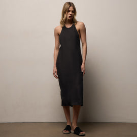 Linen Halter Dress - Black
