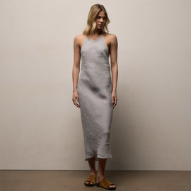 Linen Halter Dress - Grey Sky Pigment