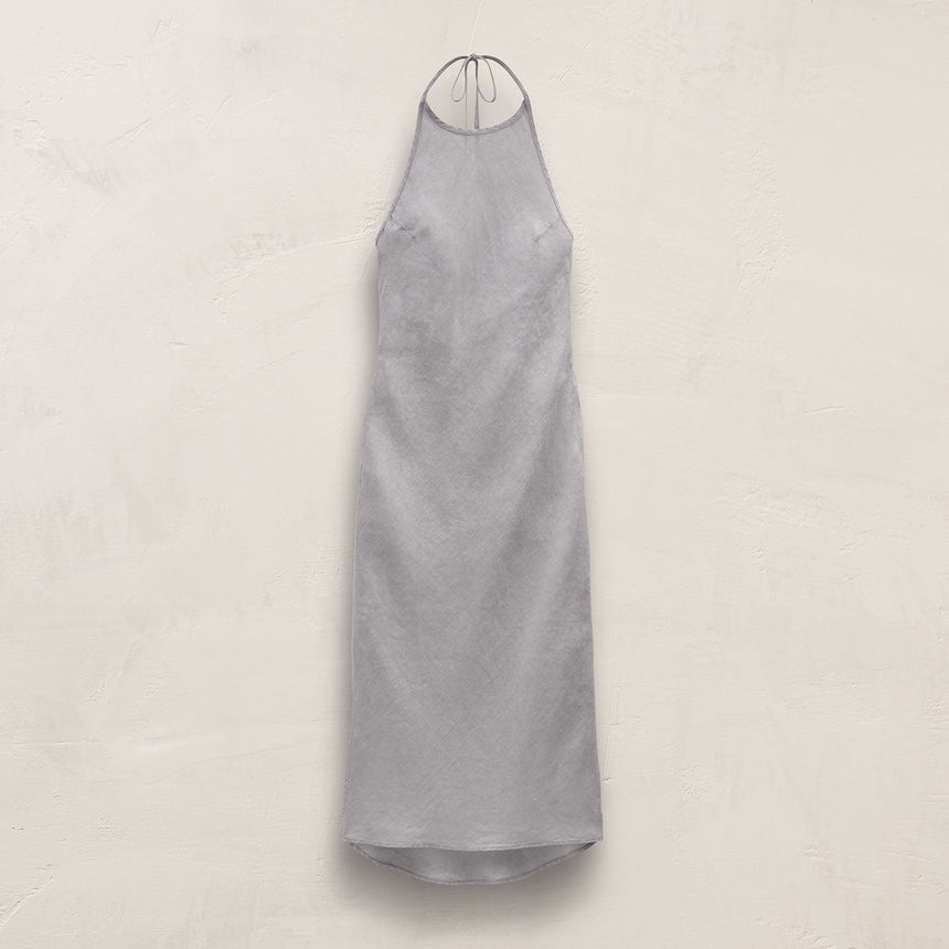james perse halter dress James Perse Plaid Linen Halter Dress