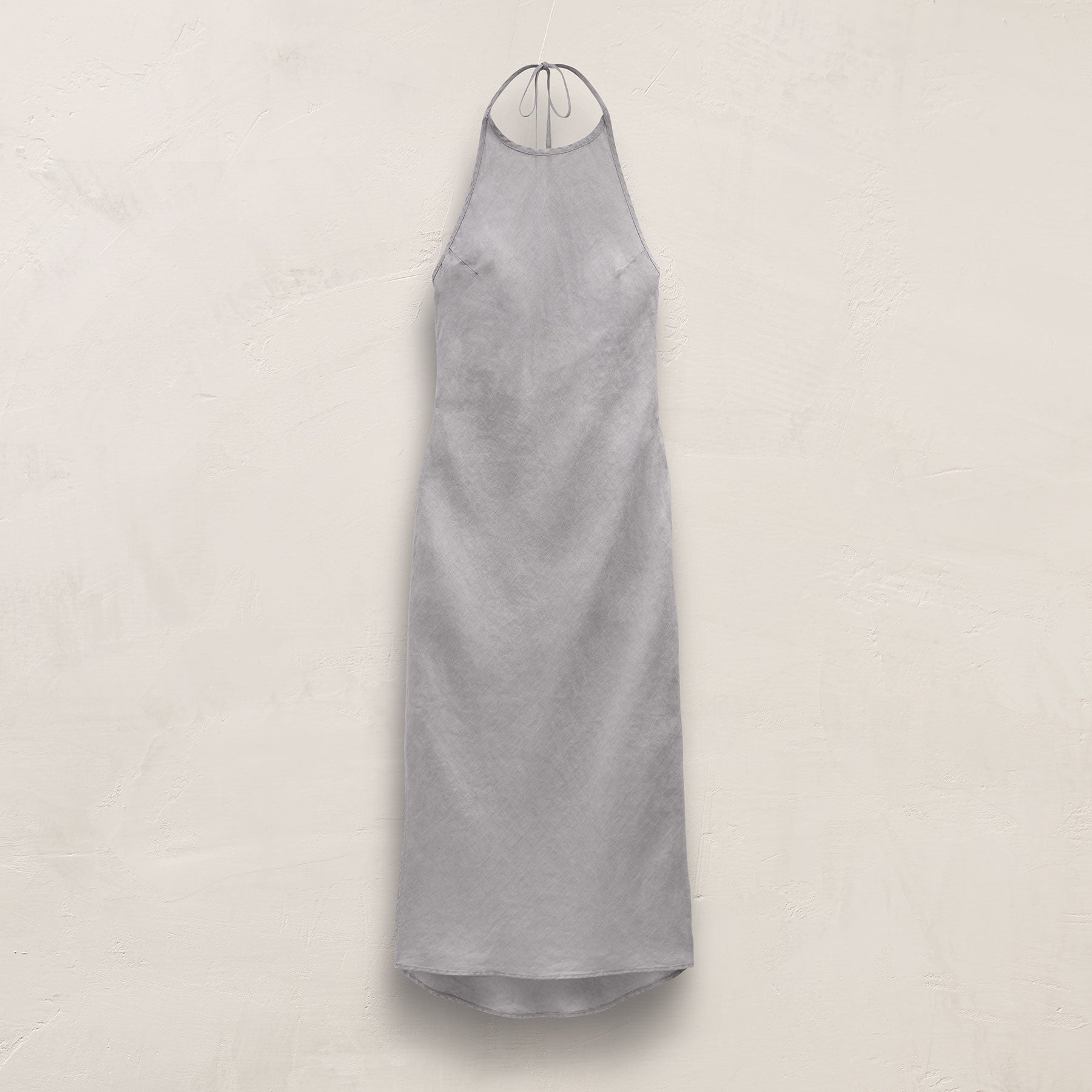 Linen Halter Dress In Grey Sky Pigment | James Perse Los Angeles