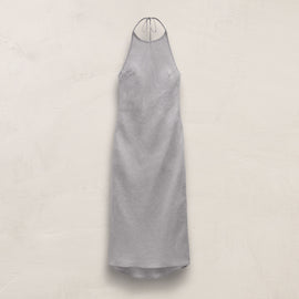 Linen Halter Dress In Grey Sky Pigment | James Perse Los Angeles