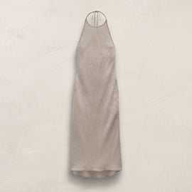 Linen Halter Dress In Salt Pigment | James Perse Los Angeles