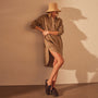 Linen Shirt Dress in Cashew Pigment | James Perse Los Angeles