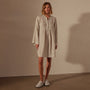 Garment Dye Linen Pin Tuck Dress in Salt Pigment | James Perse Los Angeles