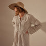 Garment Dye Linen Pin Tuck Dress in Salt Pigment | James Perse Los Angeles