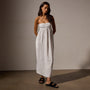Linen Gathered Tube Dress in White | James Perse Los Angeles