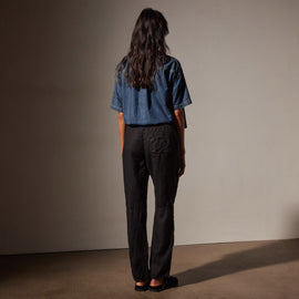 Garment Dye Linen Soft Drape Pant in Black | James Perse Los Angeles