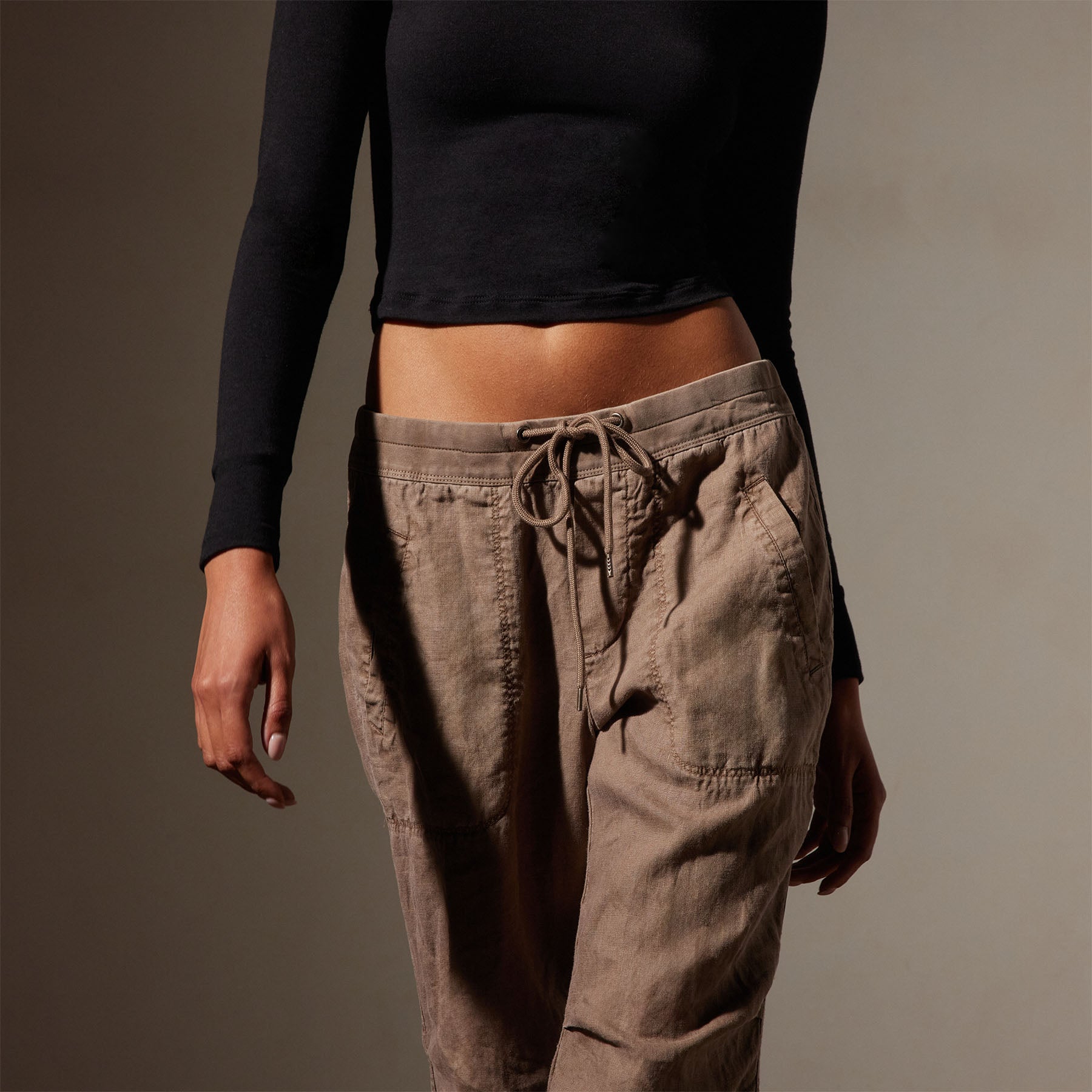 Garment Dye Linen Soft Drape Pant in Cargo Pigment | James Perse Los Angeles