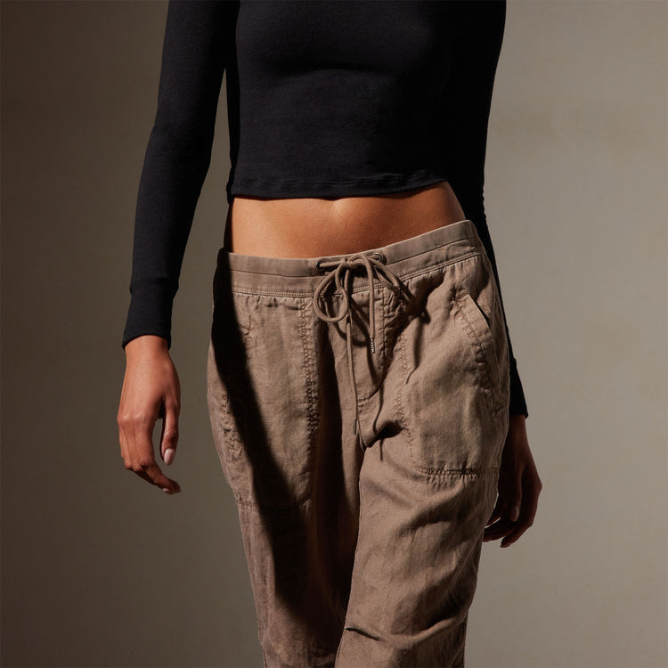 Garment Dye Linen Soft Drape Pant in Cargo Pigment | James Perse Los Angeles