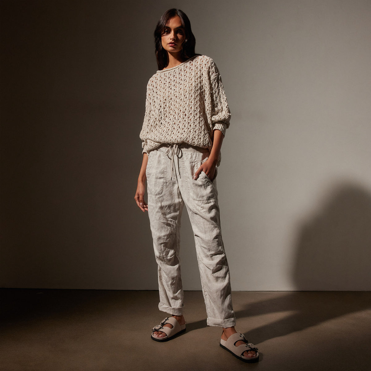 Linen Soft Drape Pant - Salt Pigment