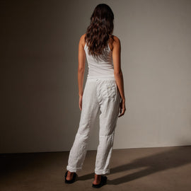 Garment Dye Linen Soft Drape Pant in White | James Perse Los Angeles