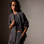 Garment Dyed Linen Double Breasted Blazer in Magma Pigment | James Perse in Los Angeles