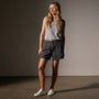 Linen Pleated Short in Magma Pigment | James Perse Los Angeles