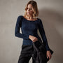 Stretch Velvet Scoop Neck Top in Constellation | James Perse Los Angeles